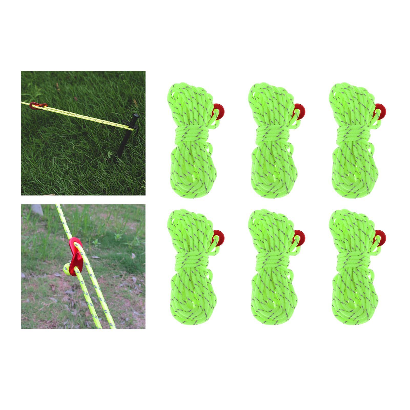 Cheap Goat Tents 4mm Credits Tent Rope Reflective with 2  Clamp,  Light Tent String for Camping Hiking Backpack   
